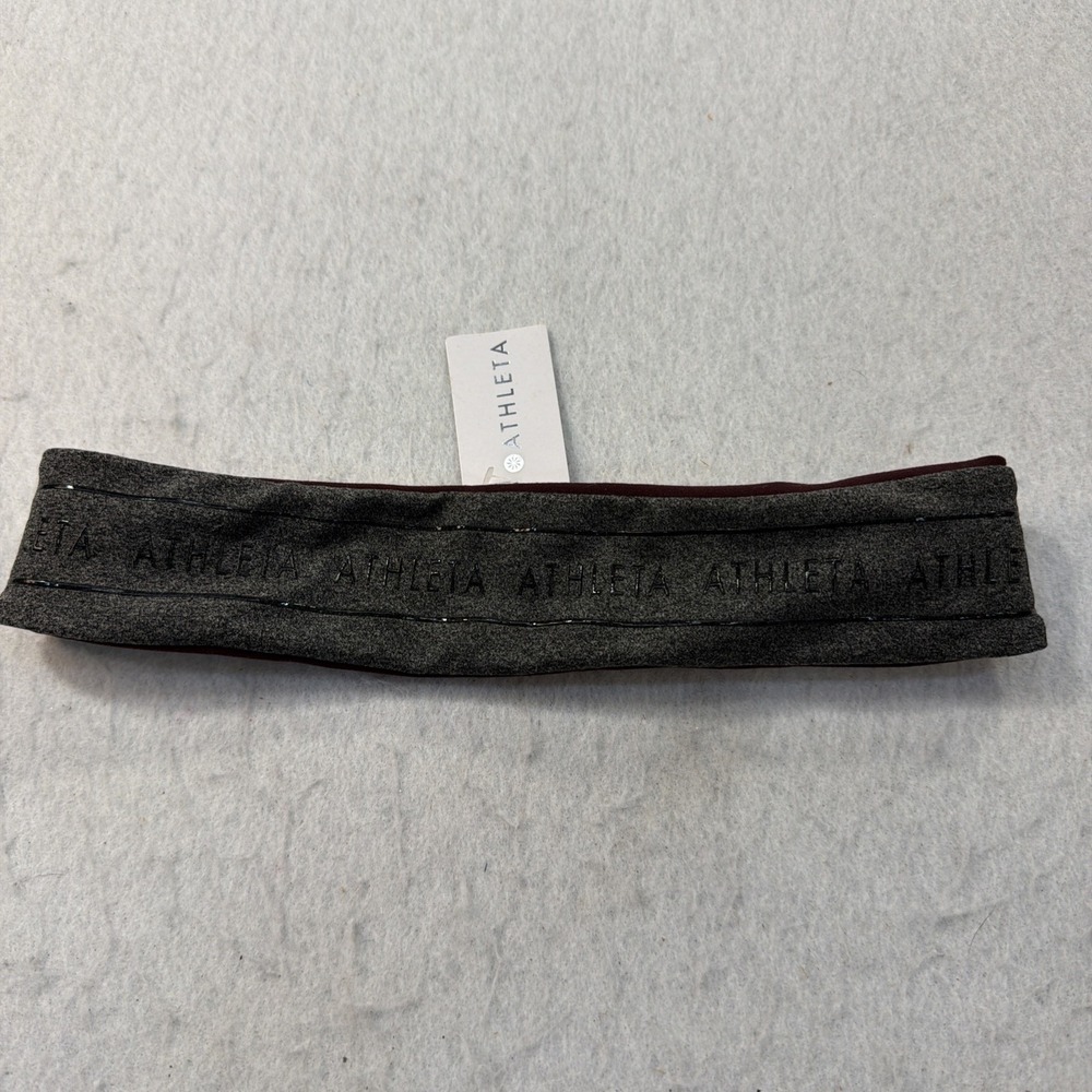 Athleta Women's One Size Gray And Burgandy  Headband‎ NWT